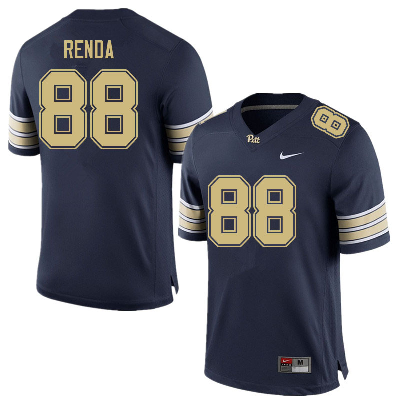 Men #88 Jake Renda Pitt Panthers College Football Jerseys Sale-Navy